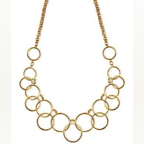 NWT! Nine West Gold Rings Necklace - Picture 1 of 3